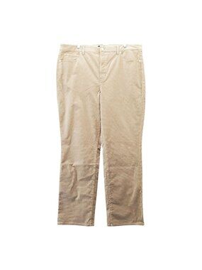 Talbots Jeans Womens 18 Tan Straight Leg Corduroy Metallic Shimmer